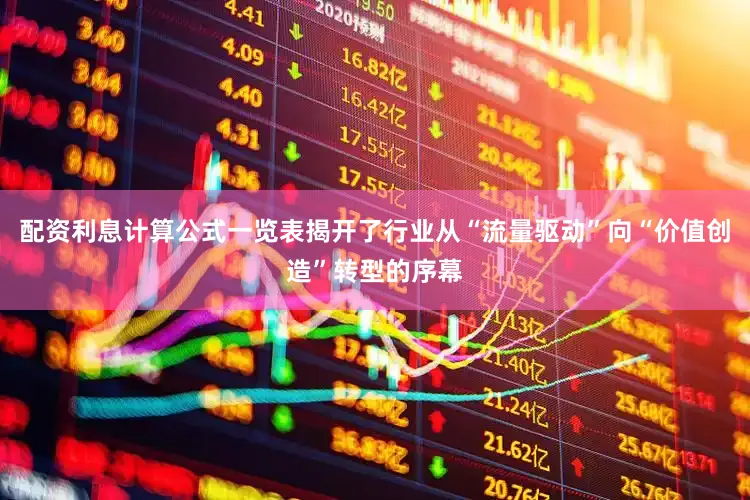 配资利息计算公式一览表揭开了行业从“流量驱动”向“价值创造”转型的序幕